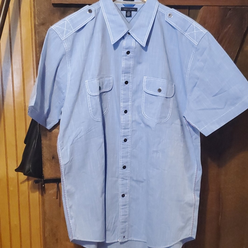 NEW Tommy Hilfiger Short Sleeved chambray shirt